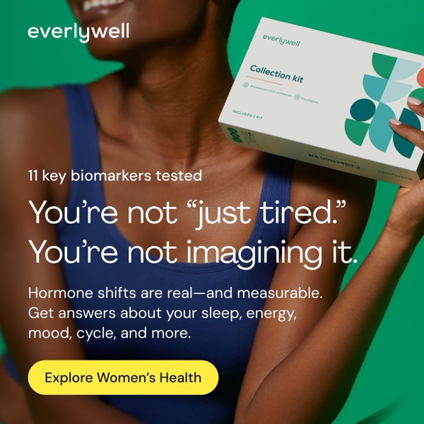 An at-home thyroid panel measuring TSH and related hormones from a finger-prick sample, with results in the Everlywell app.
